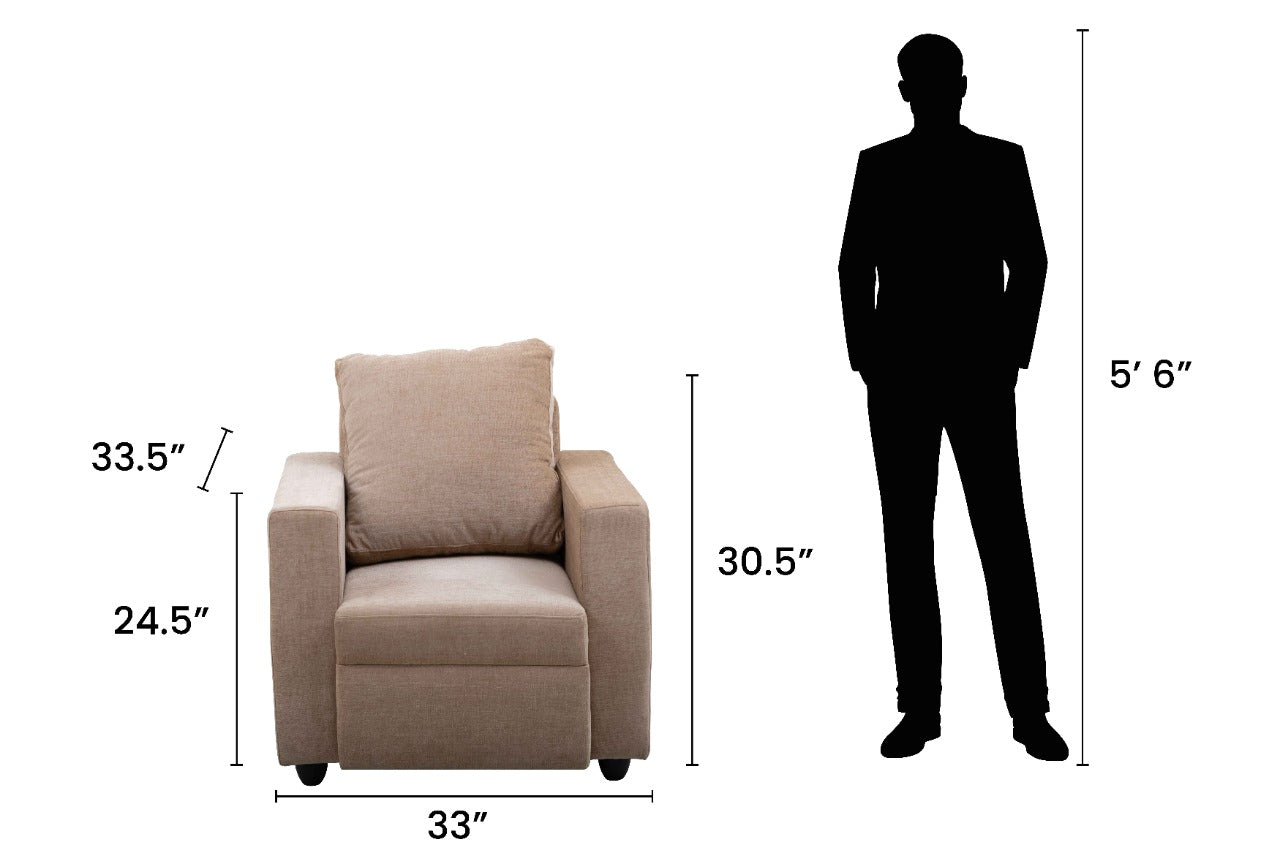 Killim Beige 1-Seater Sofa