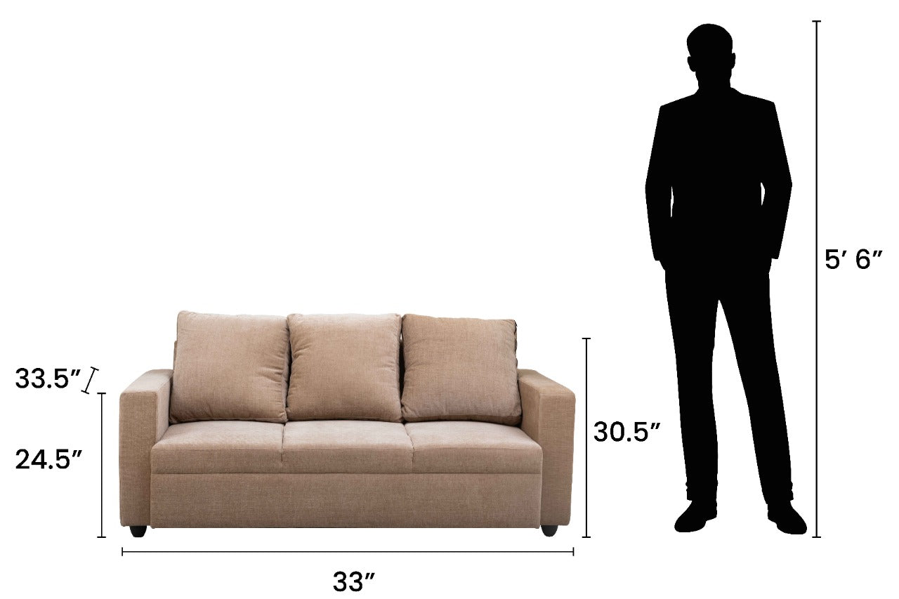 Killim Beige 3-Seater Sofa